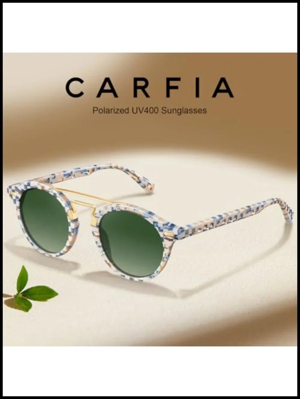 Small Face Acetate Double Bridge Sunglasses Polarized UV Protection